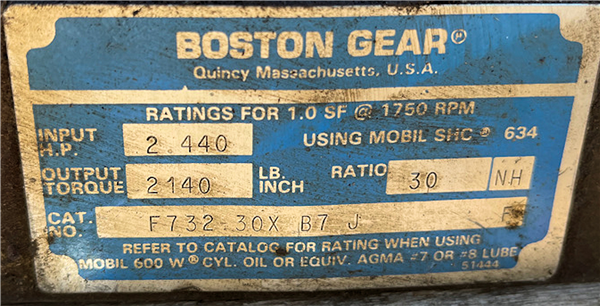 Boston Gear 700 Series Gear Reducer, 30:1 Ratio)